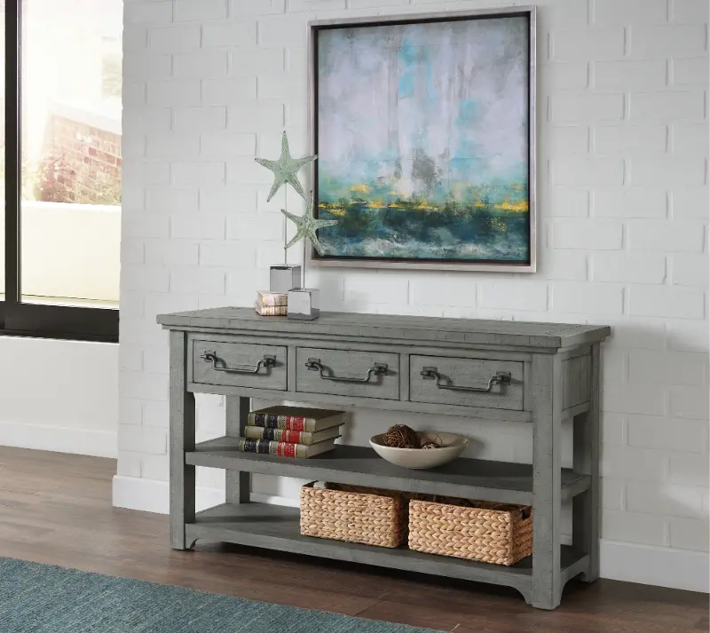 Beach House Gray Sofa Table