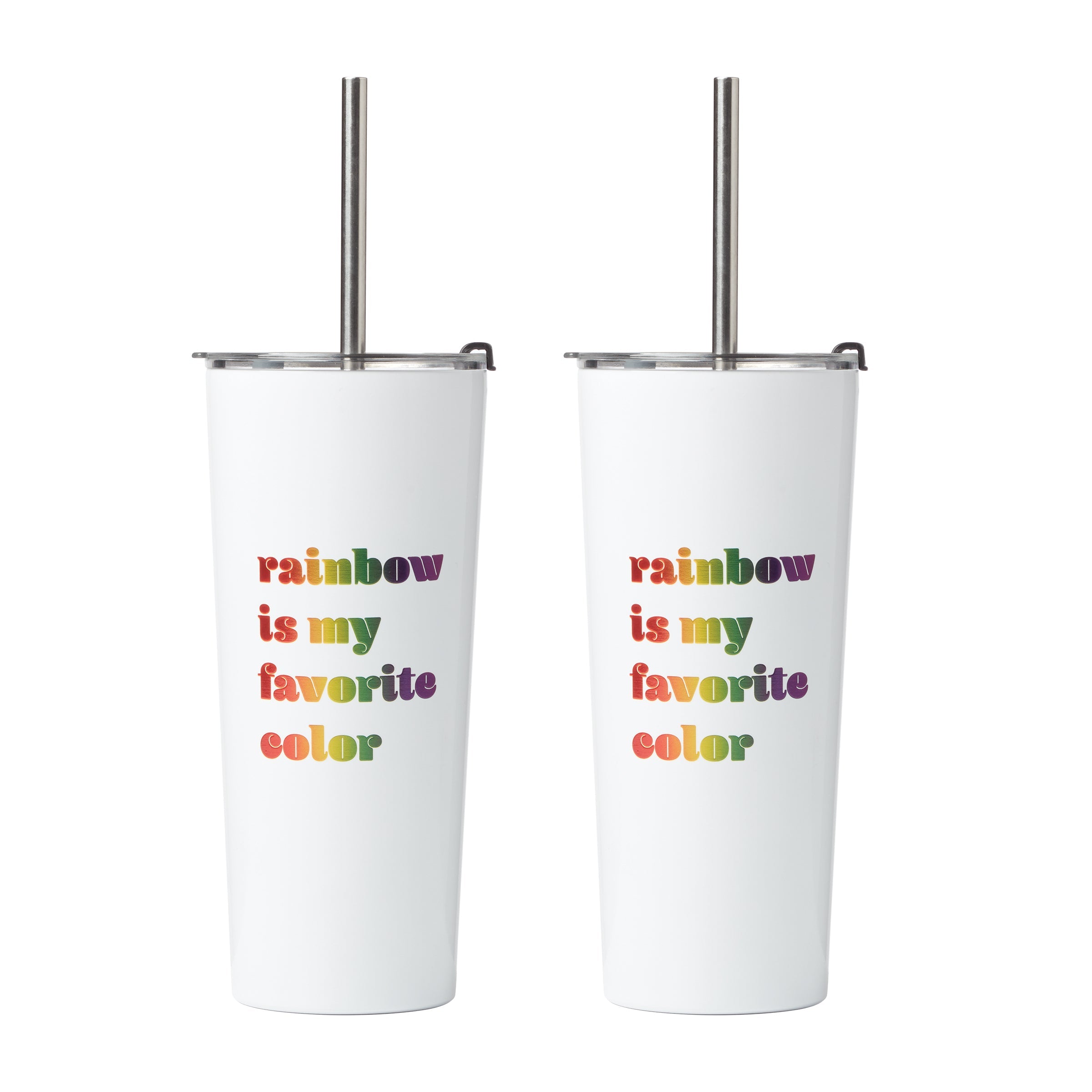 24 Oz My Favorite Rainbow Tumblers, Set Of 2