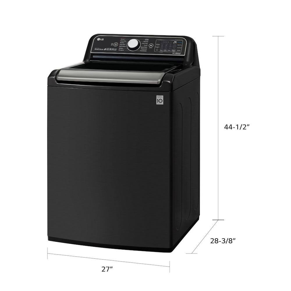 LG 5.5 Cu. Ft. SMART Top Load Washer in Black Steel with Impeller NeveRust Drum and TurboWash3D Technlogy WT7900HBA