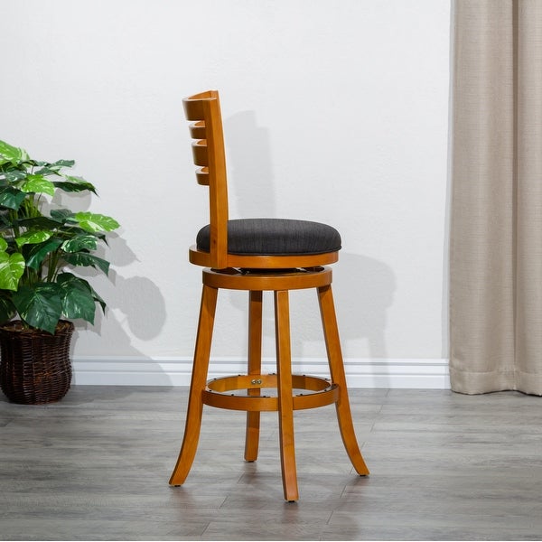 DTY Indoor Living Granby 4-Slat Back Swivel Stool