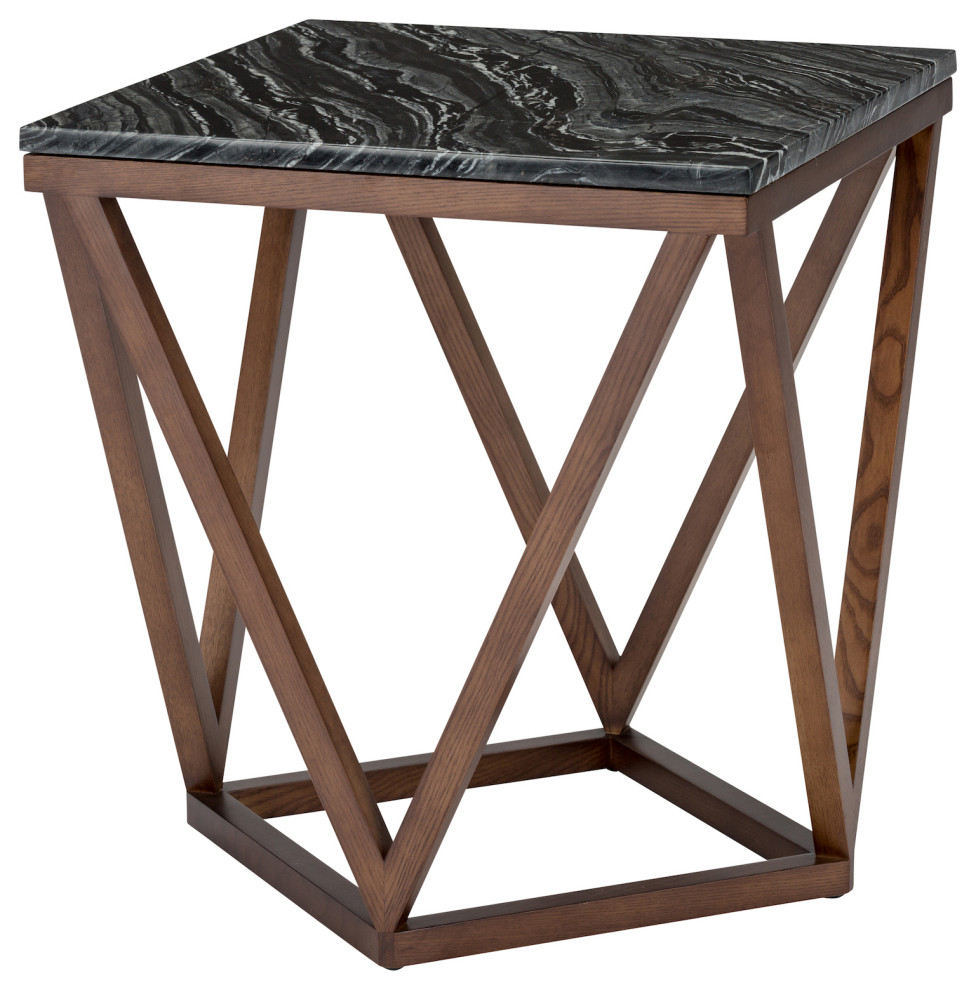 Black Wood Vein Table   Stone   Transitional   Side Tables And End Tables   by EBPeters  Houzz