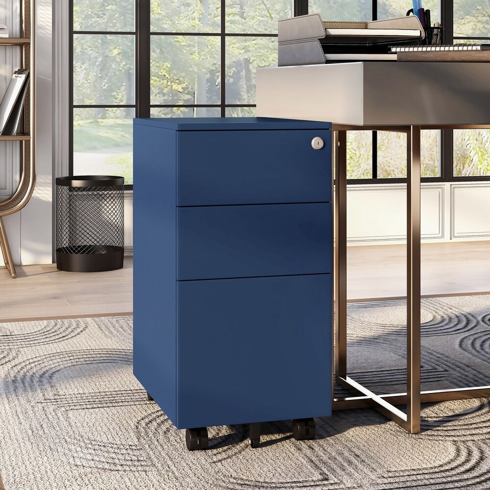 Owen Urban Metal Matte Lockable 3 Drawer Mobile File Cabinet by Furniture of America