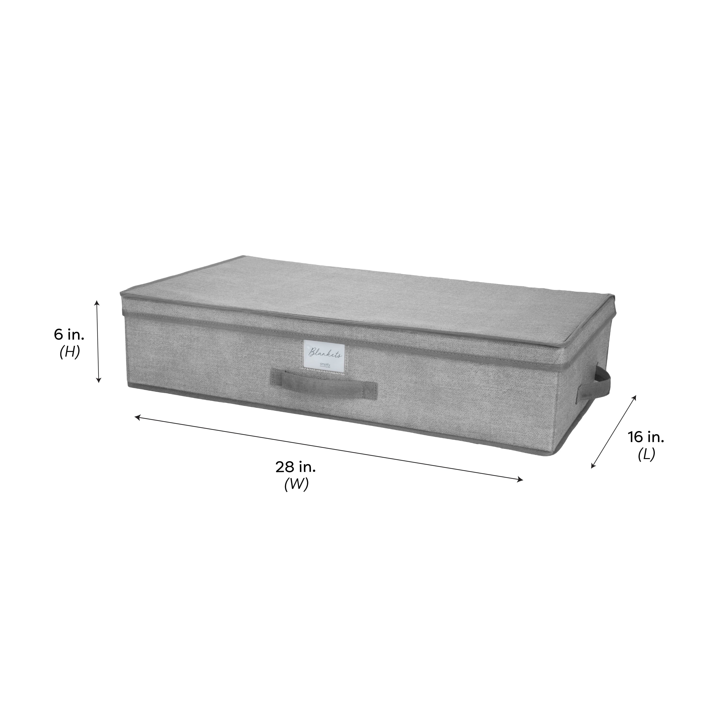 Simplify Under the Bed Storage Box Closet Organizer in Heather Grey