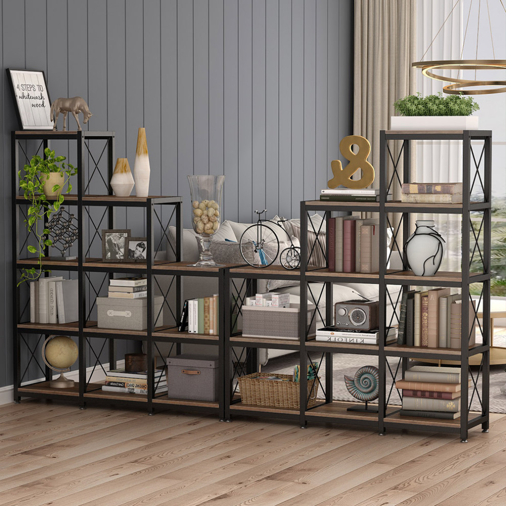 9 Cubes Stepped Etagere Bookcase   Industrial   Bookcases   by Tribesigns  Houzz