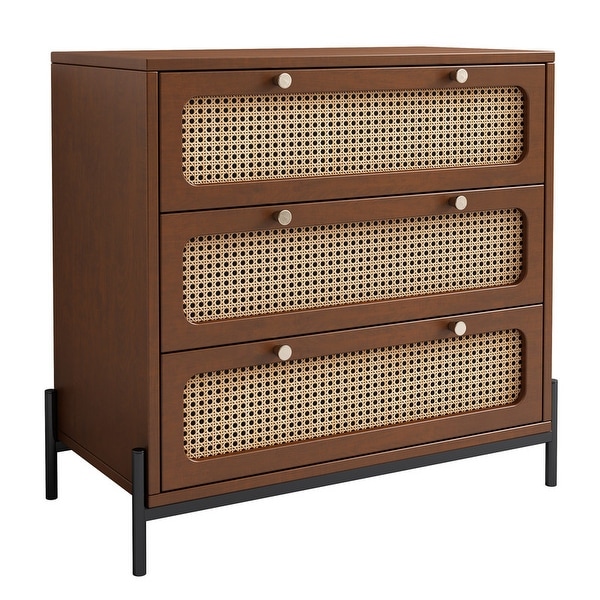 Modern Cannage Rattan Closet Dresser Wood Storage Cabinet Sideboard - - 37925691