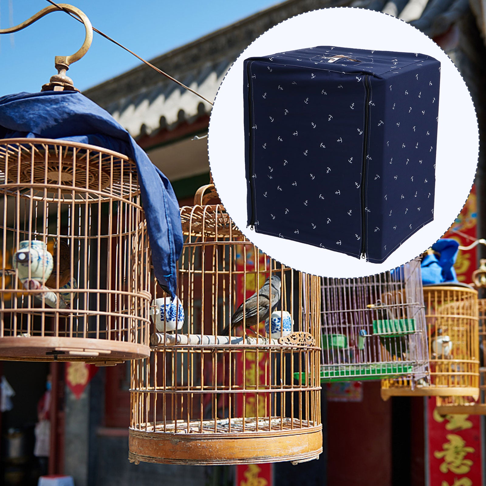 BESTONZON Large Bird Cage Cover Thicken Parrot Cage Protector Night Bird Cage Cloth Cover