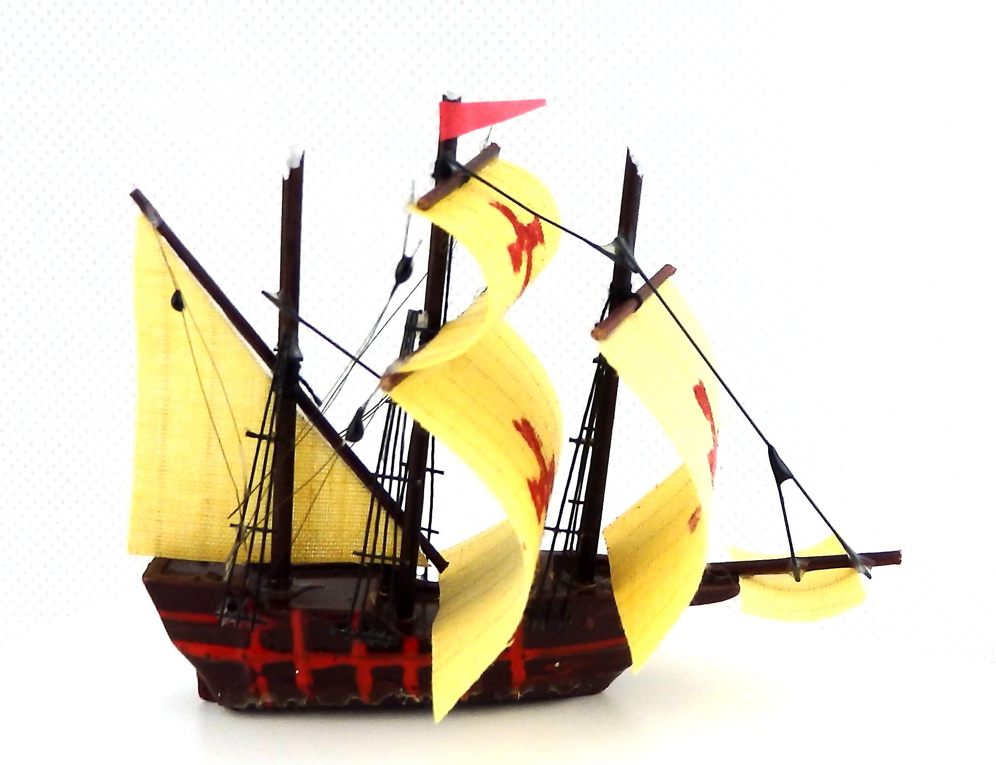 Dolls House Spanish Armada Sail Ship Galleon Miniature Boat Ornament Accessory