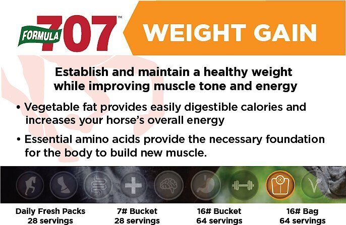 Formula 707 Weight Gain Crumble Horse Supplement， 28 count