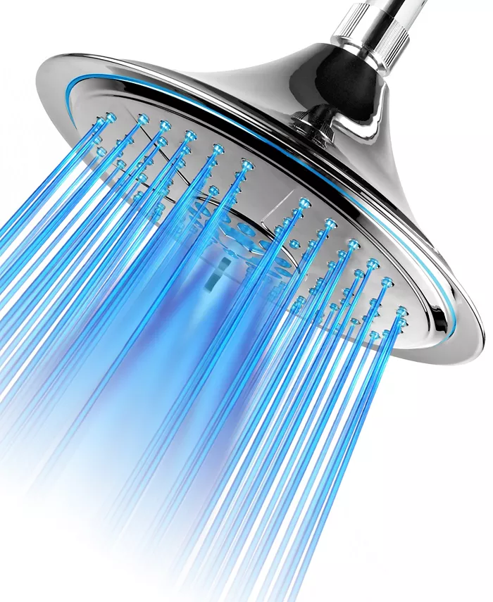 HotelSpa Hotel Spa 8 Inch 5-Setting Rainfall LED Shower Head with Color-Changing Temperature Sensor