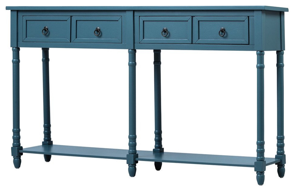 Traditional Console Table  Hardwood Frame  amp4 Drawers With Ring Pulls   Traditional   Console Tables   by Decor Love  Houzz