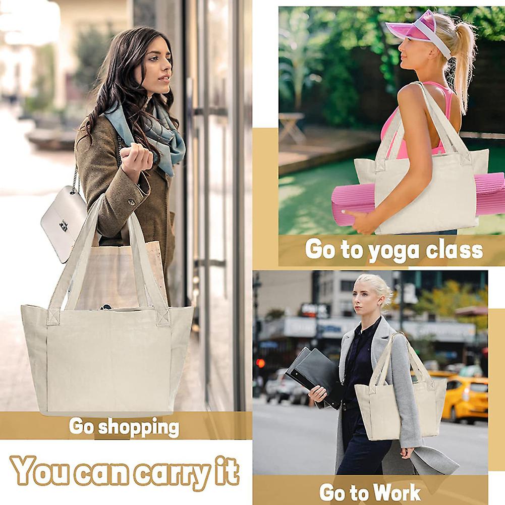 Yoga Pilates Mat Bag Large Capacity Storage Bag Storage Bag Shoulder Bag Key Card Wallet Computer For Gym Work Workout Beach Travel Gray