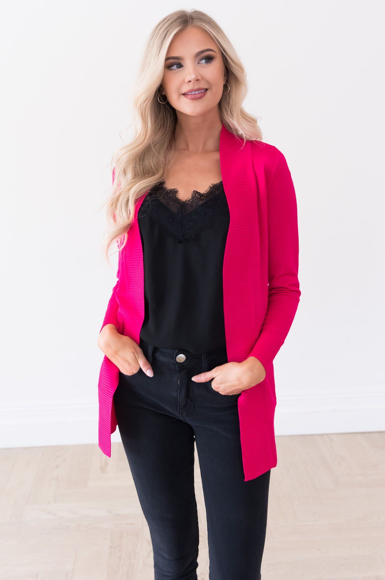 Long Distance Modest Pocket Cardigan