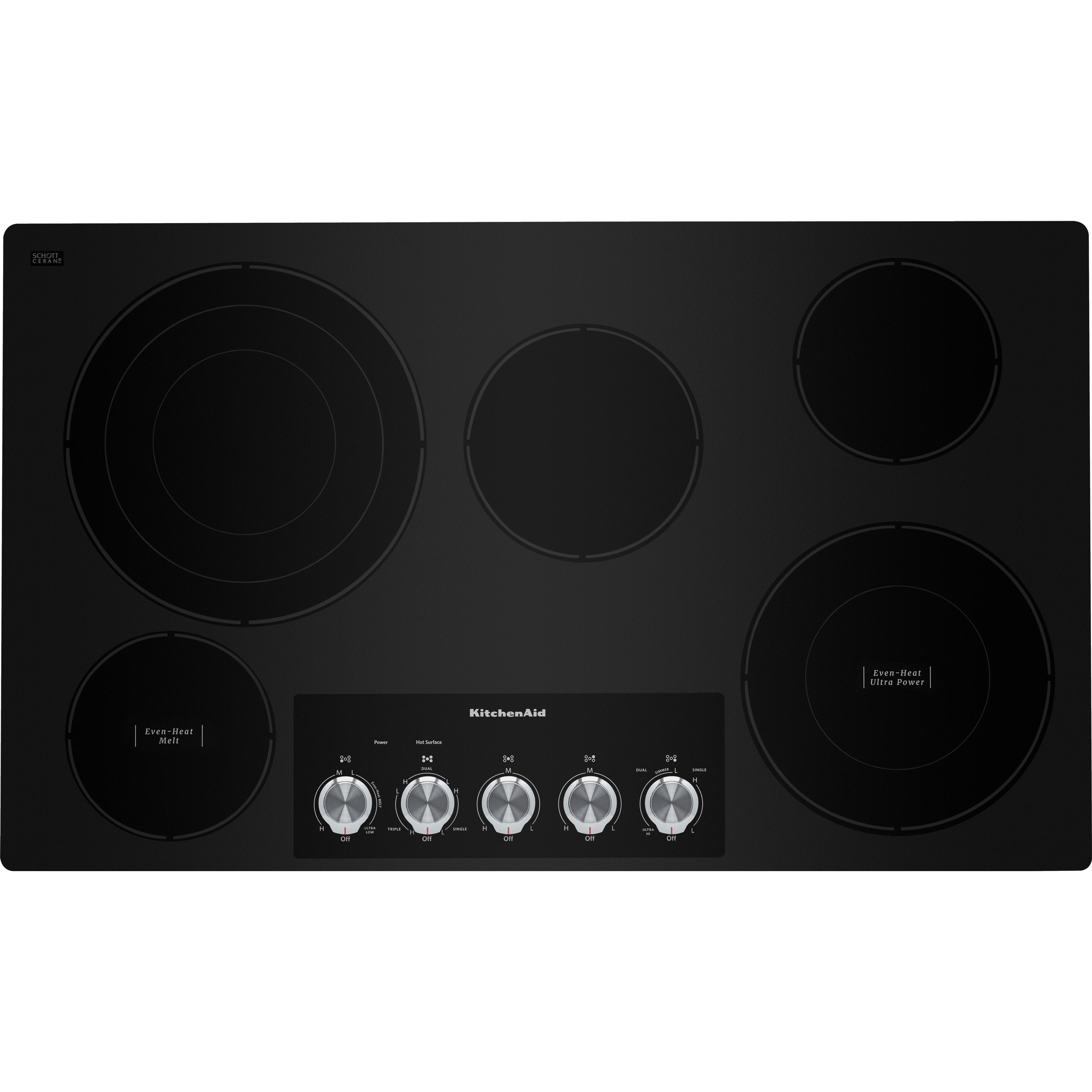 KitchenAid 36-inch Built-in Electric Cooktop with Even-Heat? Ultra Power? Element KCES556HBL