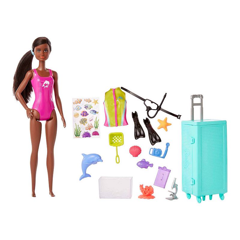 Barbie Marine Biologist Doll (Brunette) and Mobile Lab Playset