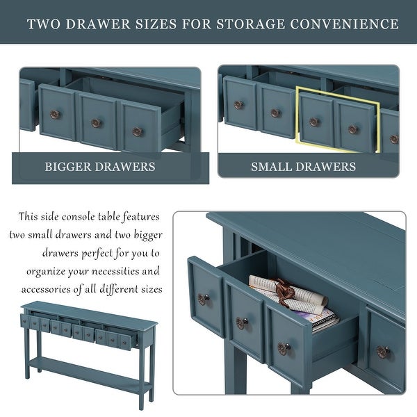 Nestfair Entryway Console Table with Drawers and Bottom Shelf