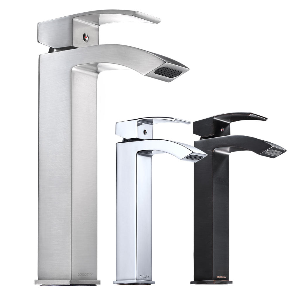 Aquaterior Bathroom Vessel Faucet Square Cold & Hot 11