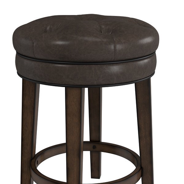 Hillsdale Furniture Krauss Wood Backless Counter Height Swivel Stool， Charcoal Gray