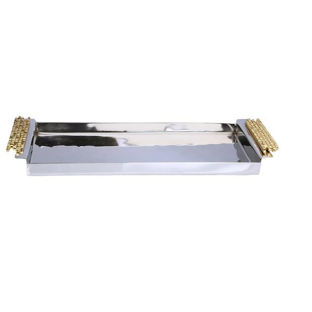 Classic Touch 14 quot l Rectangular Tray With Mosaic Handles