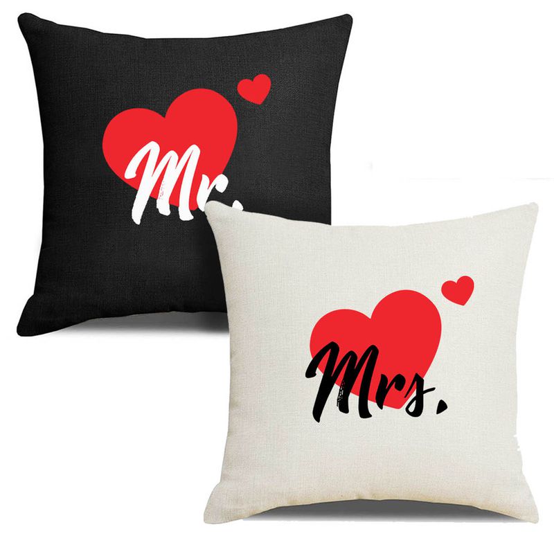 PWFE Double Sided Valentine's Day Mother's Day King Queen Throw Pillow 18x18 Inch