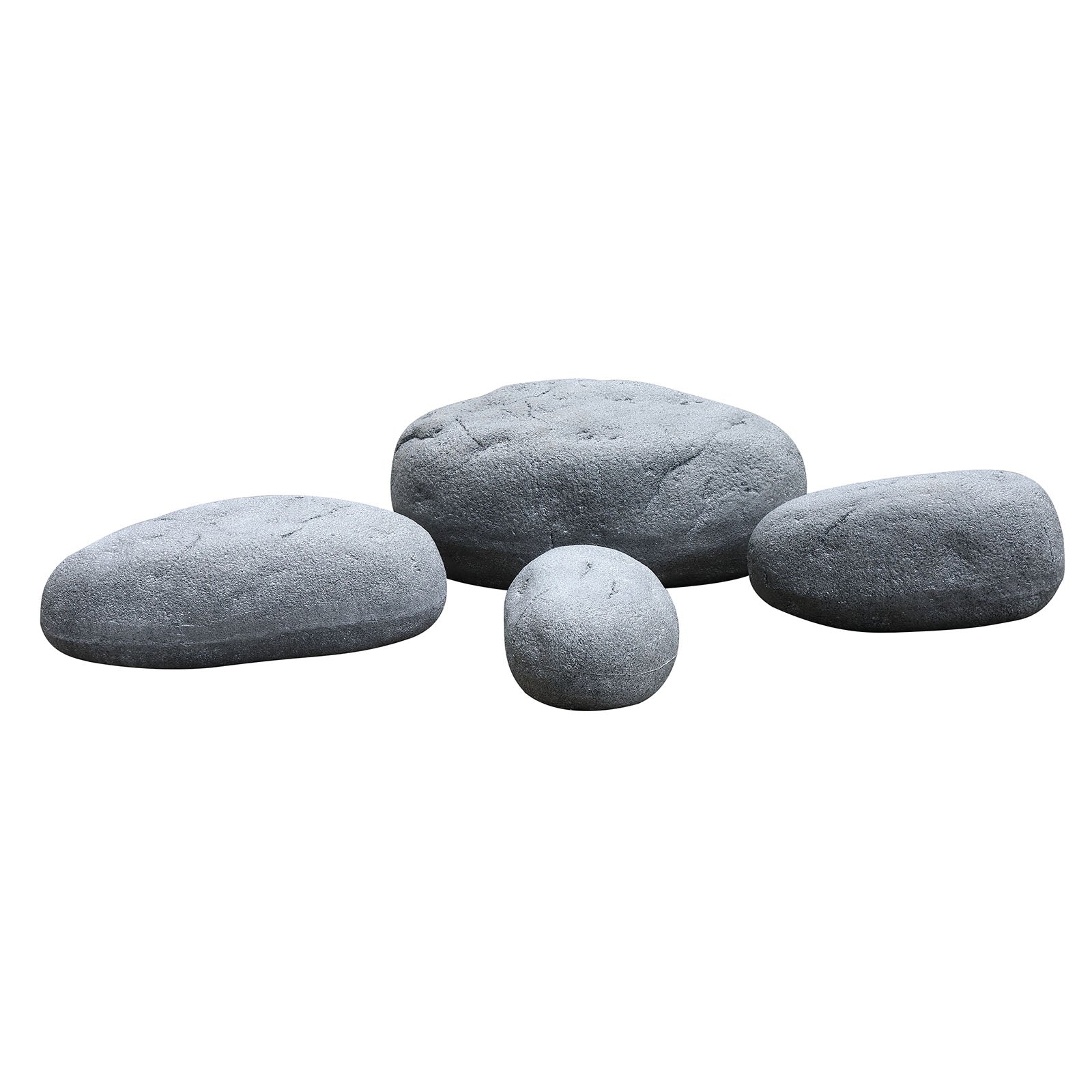 Set Of 4 Outdoor/Indoor Fiberglass Concrete Decorative Rocks/ Stool  Xk-5013A+B+C+D