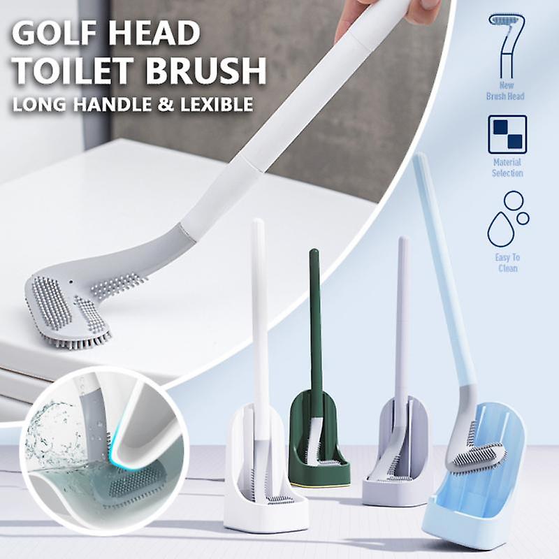 Golf Toilet Brushes Wall Mounted Long Handled Toilet Cleaner Brush Silicone Toilet Brush Hygienic Bathroom Accessories Home Tool