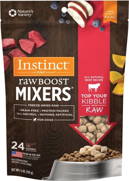 Instinct Raw Boost Mixers Beef Recipe Grain-Free Freeze-Dried Dog Food Topper