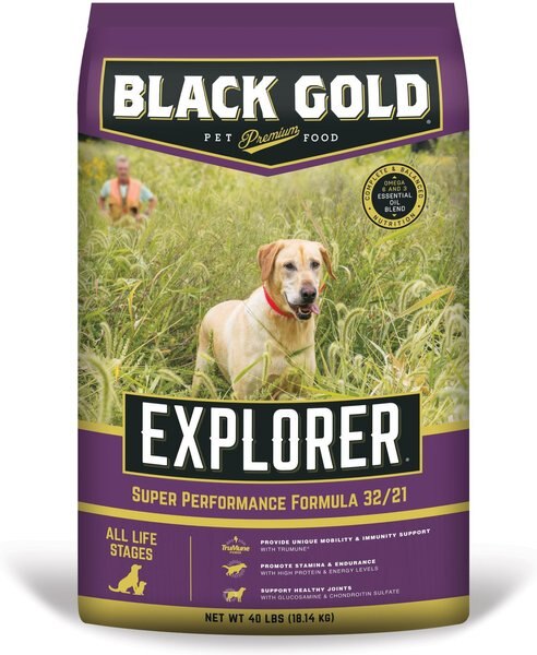 Black Gold Explorer Super Performance Formula 32/21 Dry Dog Food， 40-lb bag