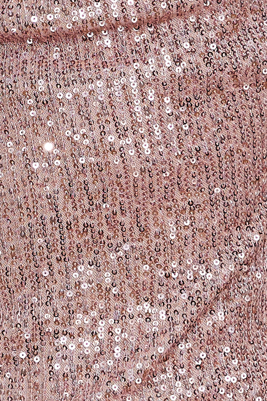 Glitter Gal Mini Dress Rose Gold