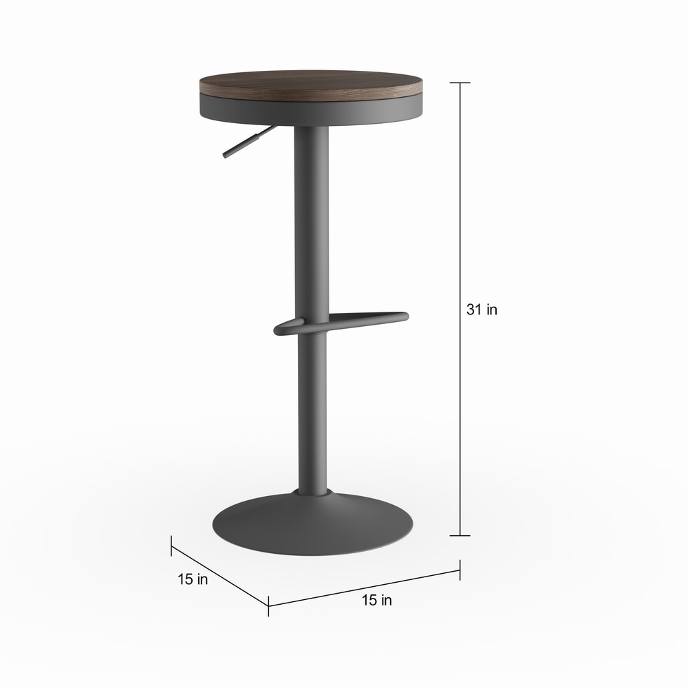 Carbon Loft Goddard Industrial Adjustable Bar Stool (Set of 2)