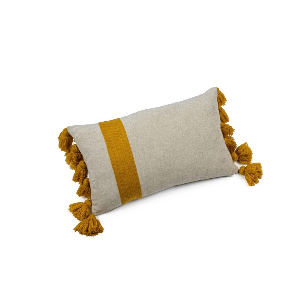 Positano Embroidered Throw Pillow with Tassels  12\