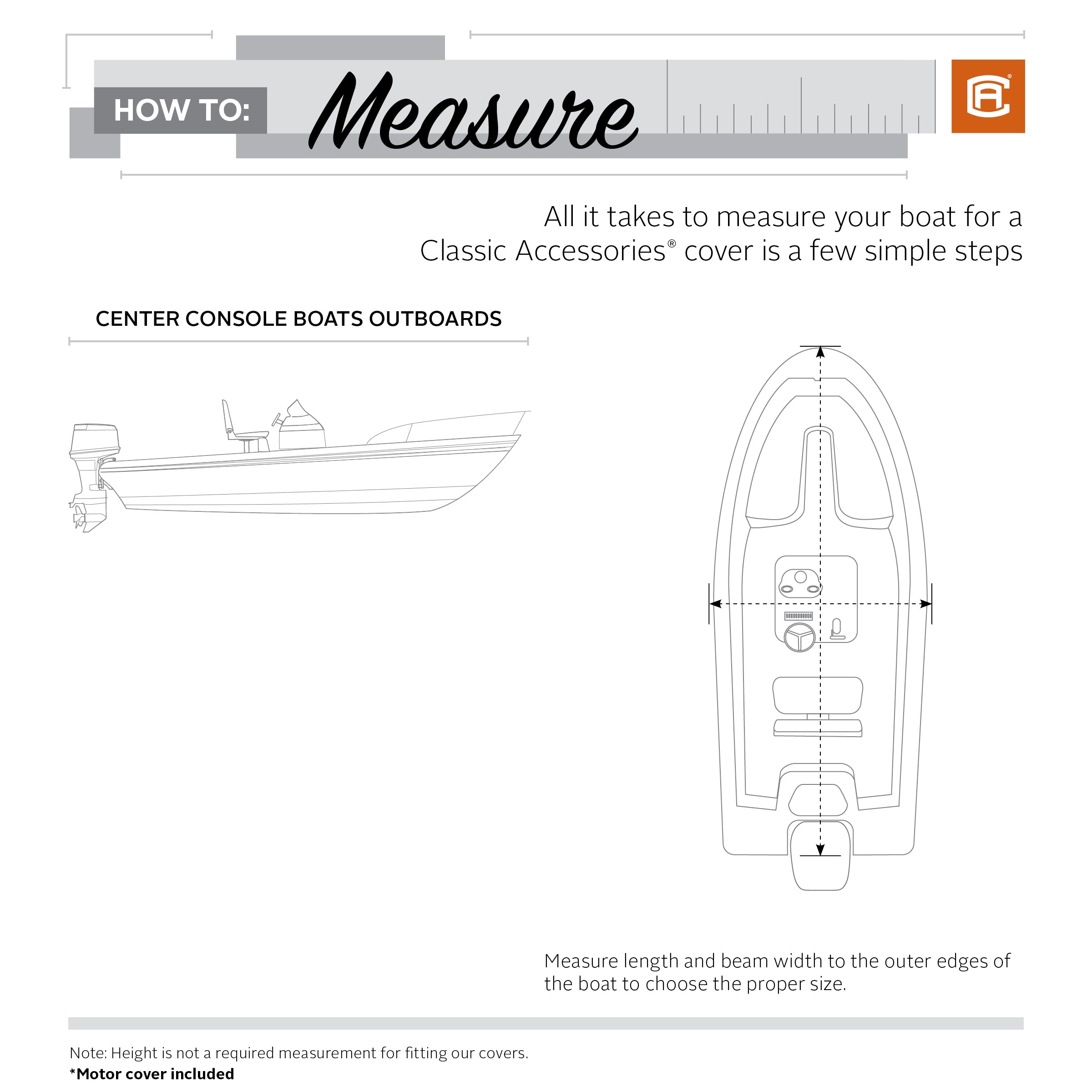 Classic Accessories StormPro Heavy-Duty Center Console Boat Cover， Fits boats 16 - 18.5 ft long x 98 in wide