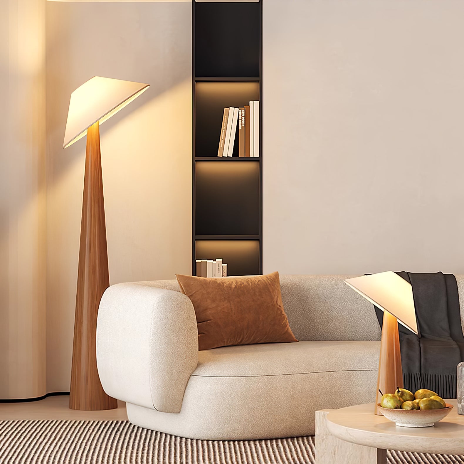 Tilt Hat Wooden Floor Lamp