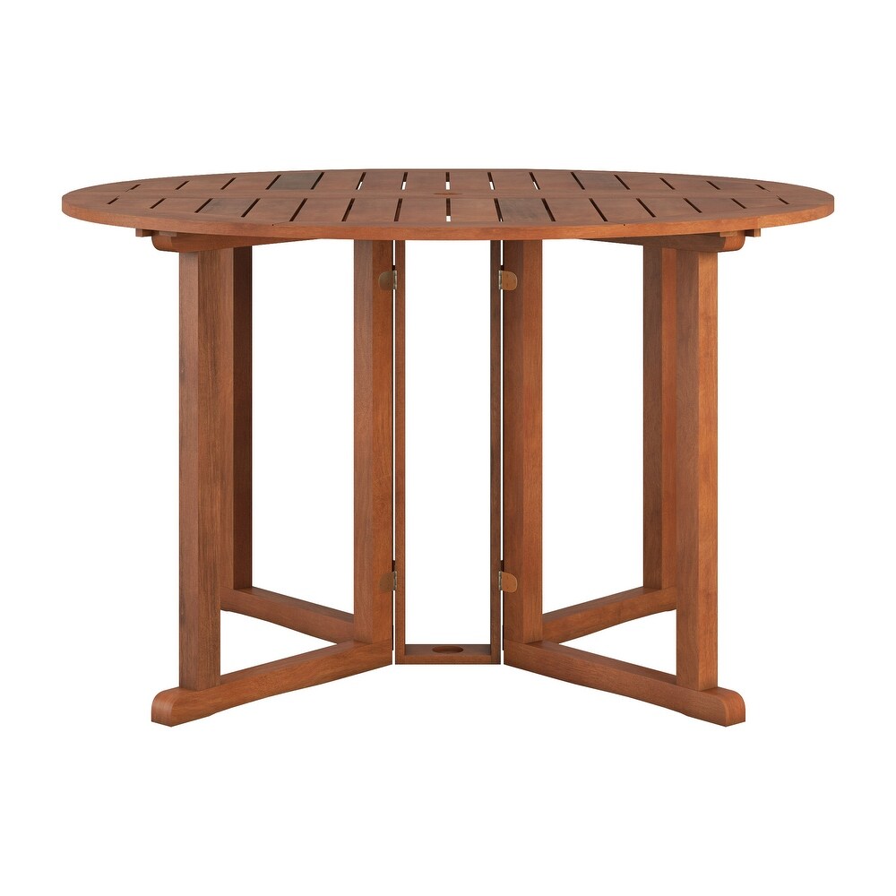 CorLiving Miramar Natural Hardwood Outdoor Folding Dining Set  5pc