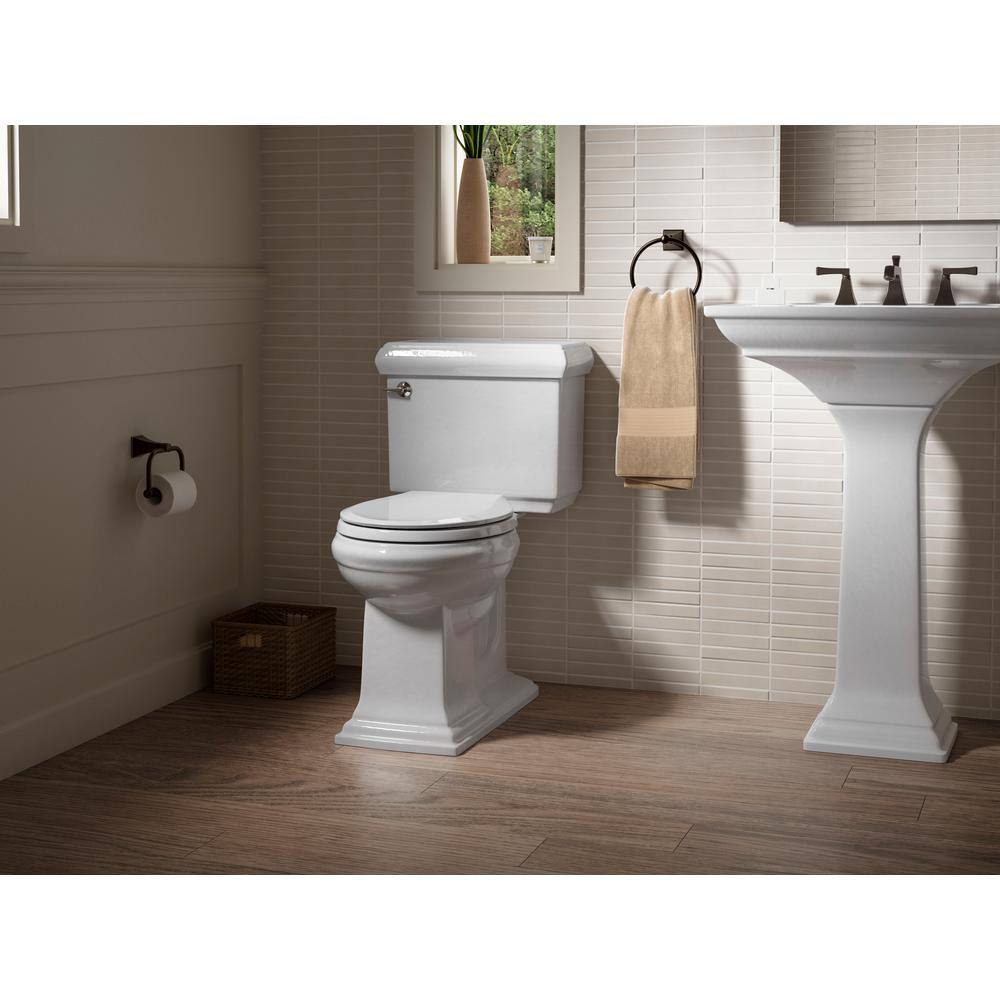 KOHLER Memoirs Classic 2-Piece 1.28 GPF Single Flush Round Toilet with AquaPiston Flushing Technology in White K-3986-0