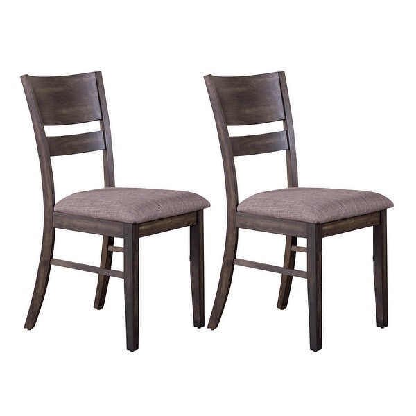 Anglewood Dark Umber Slat Back Upholstered Side Chair (Set of 2)