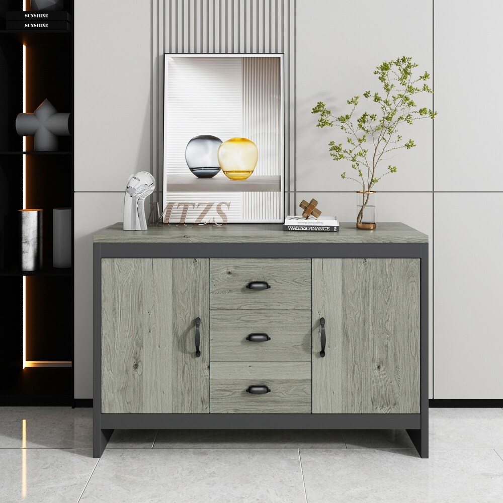 Modern Side Cabinet for Dining room  Kitchen  Double Doors with Drawers