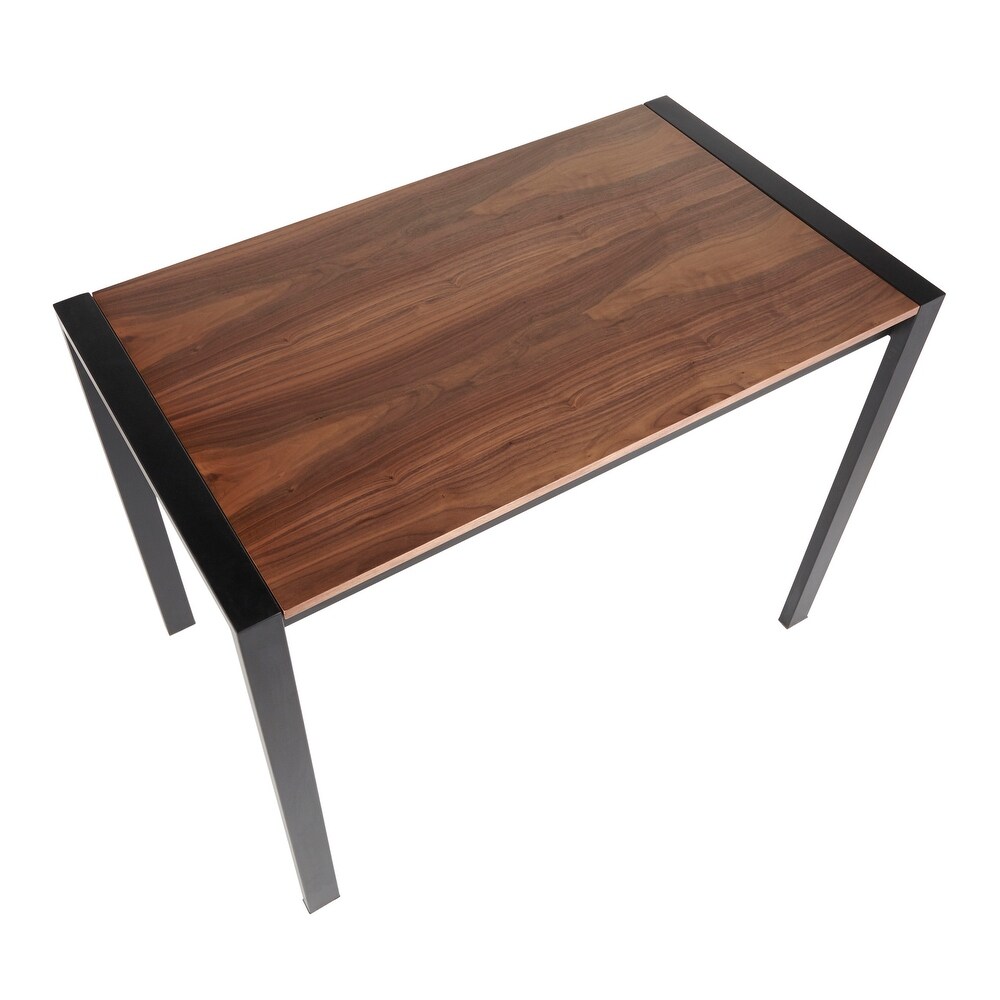 Copper Grove Yadriel Black Counter Height Table with Walnut Wood Top   Walnut Wood