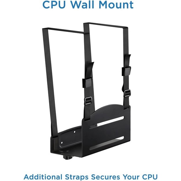 Mount it Monitor And Keyboard Wall Mount With Cpu Holder Height Adjustable Standing Vesa Keyboard Tray 25 Inch Wide Platform With Mouse Pad