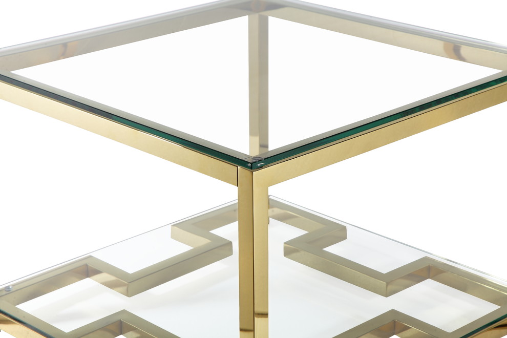 Nina Side Table  Gold   Contemporary   Side Tables And End Tables   by Pangea Home  Houzz