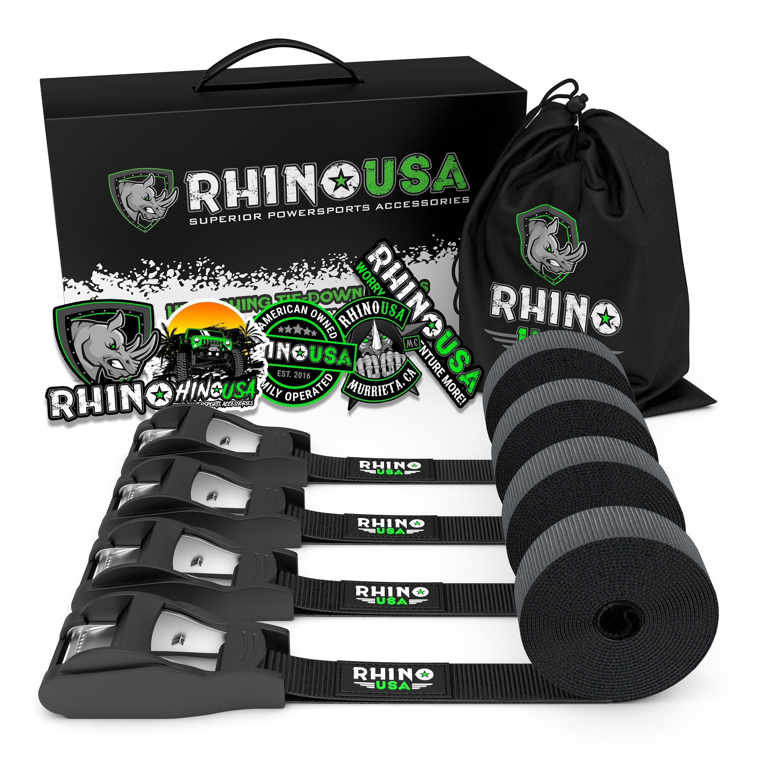 Rhino USA 1" x 12' Lashing Tie-Down Straps