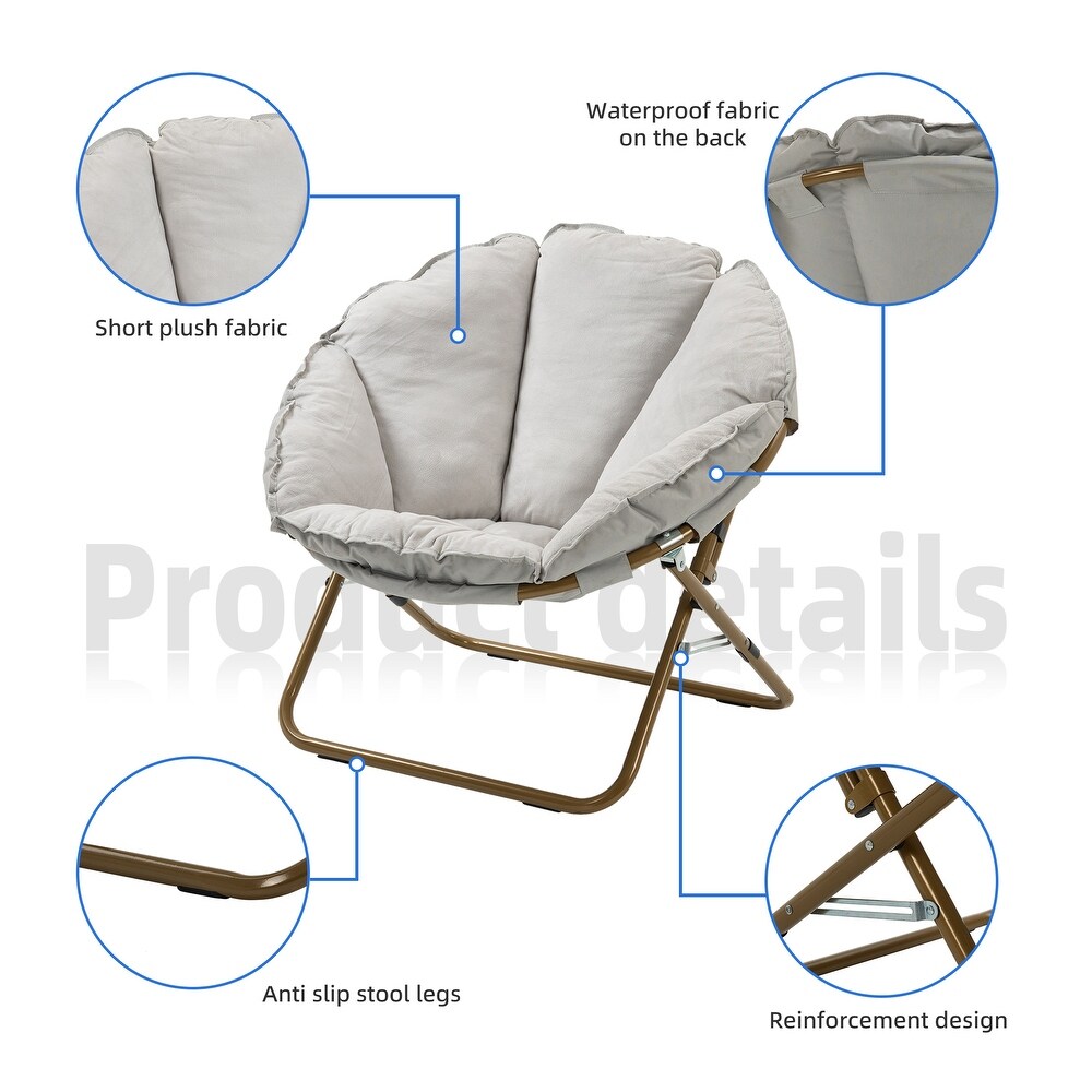 Folding lounge chair  balcony  home backrest  leisure chair  lazy sofa for pregnant women  moon chair set of 2