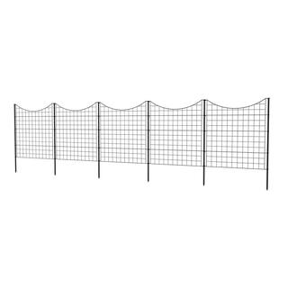 Zippity Outdoor Products 3.25 ft. H x 3 ft. W Zippity Black Metal Garden Fence Panel with Stakes (5-pack) WF29006