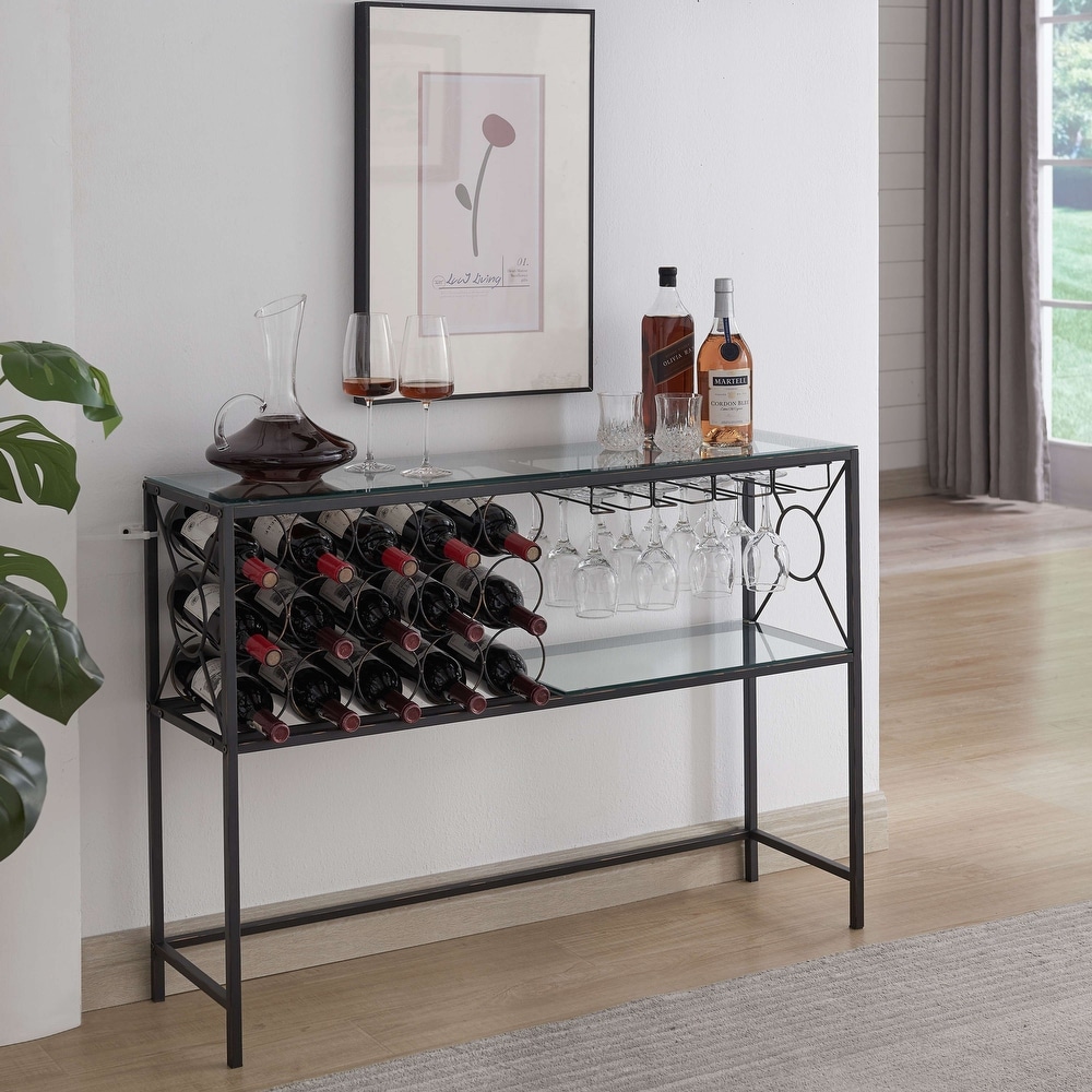 Wine Rack Console Table Elegance and Functionality