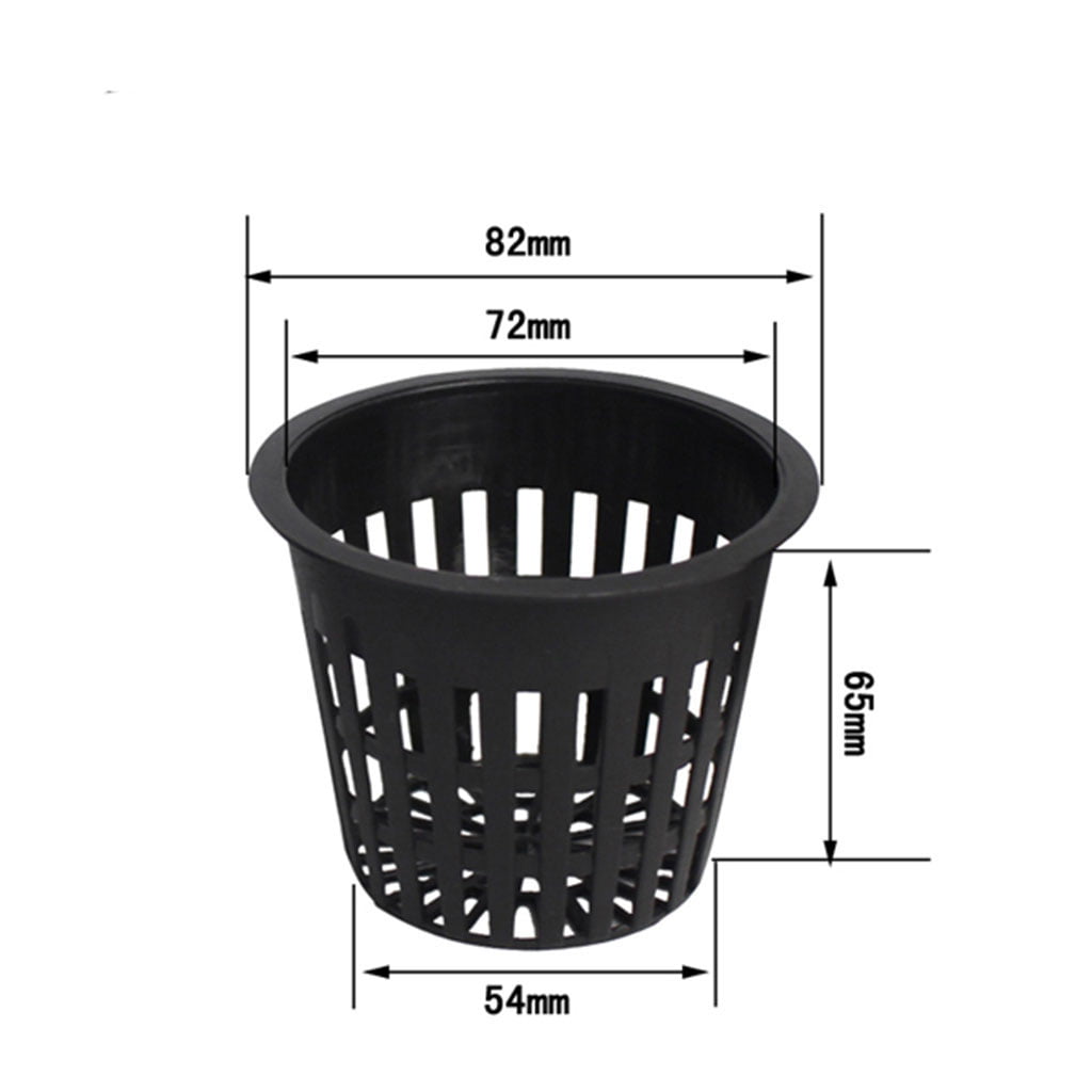 5 Pack of Lightweight Net Pot Cups for Hydroponics and Aquaponics - Wide Lip Design with Slotted Mesh Sides