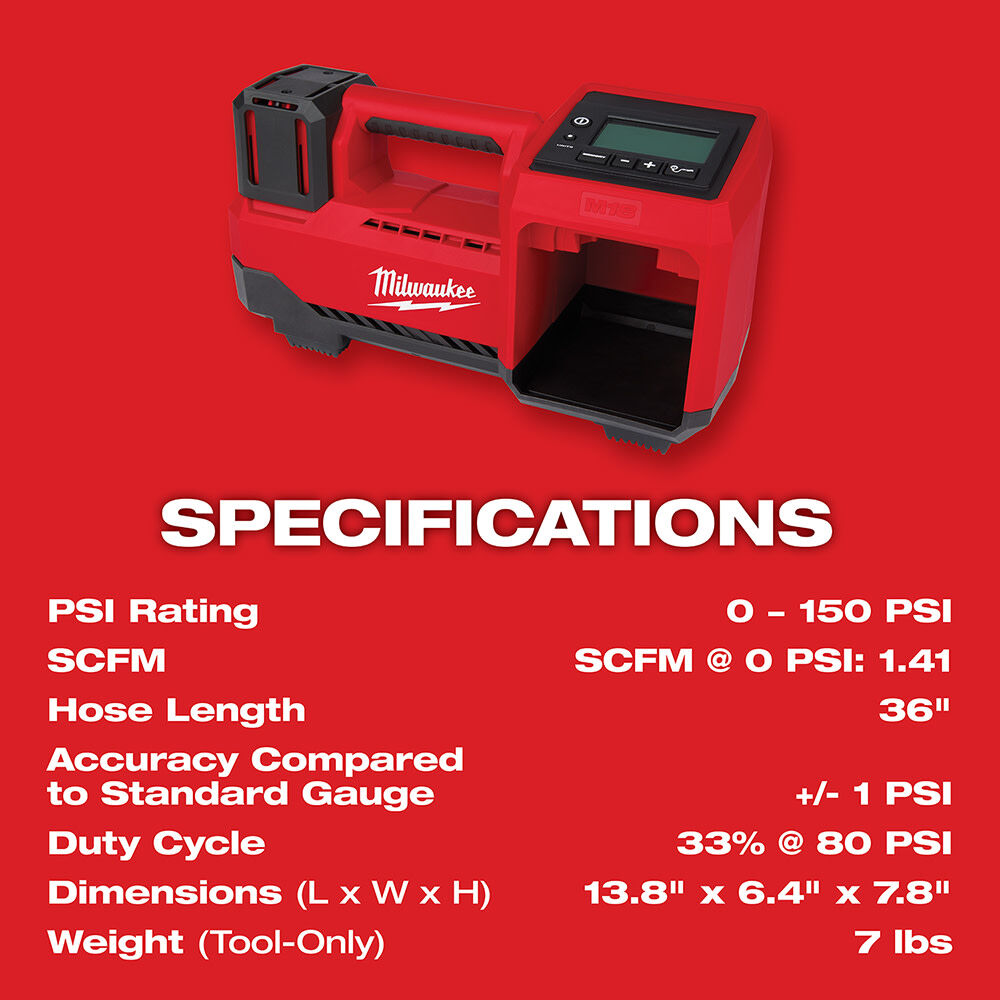 Milwaukee M18 Inflator with XC 5Ah Starter Kit Bundle 2848-20-48-59-1850 from Milwaukee