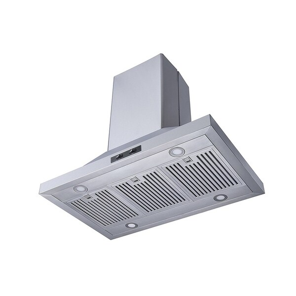 Winflo 36-in Convertible Stainless Steel Island Range Hood with Baffle Filters