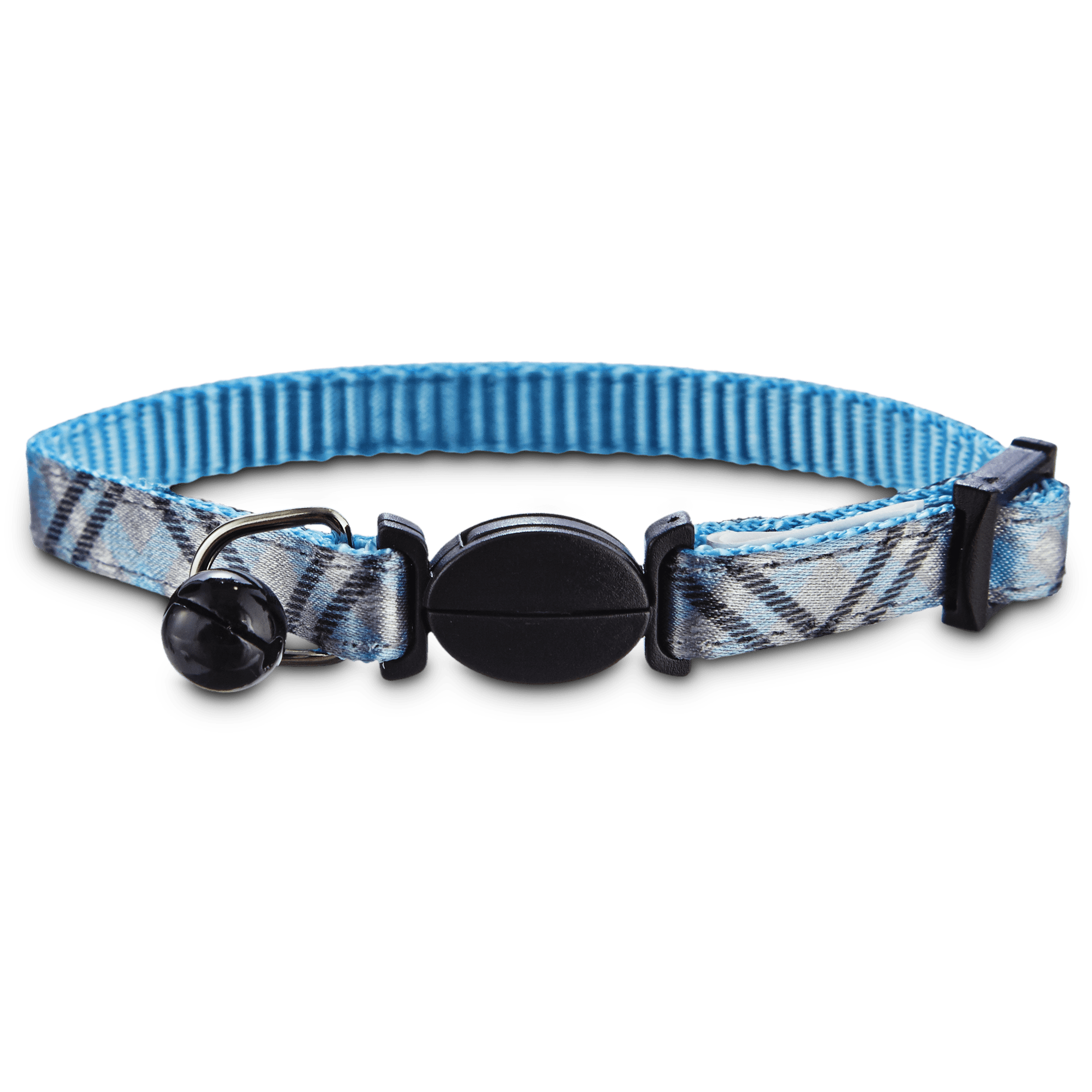 YOULY Blue Plaid Print Kitten Collar