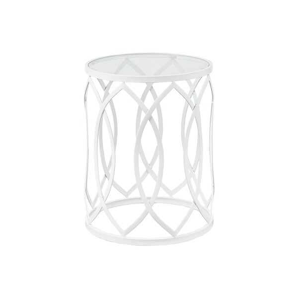 Madison Park Coen Metal Eyelet Accent Drum Table