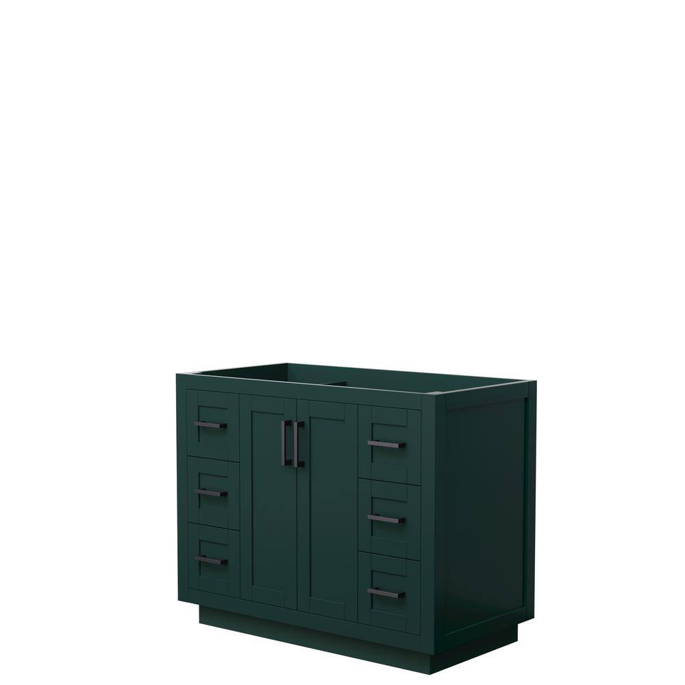 Wyndham Collection Miranda 41.25 in. W x 21.75 in. D x 33 in. H Single Bath Vanity Cabinet without Top in Green WCF292942SGKCXSXXMXX