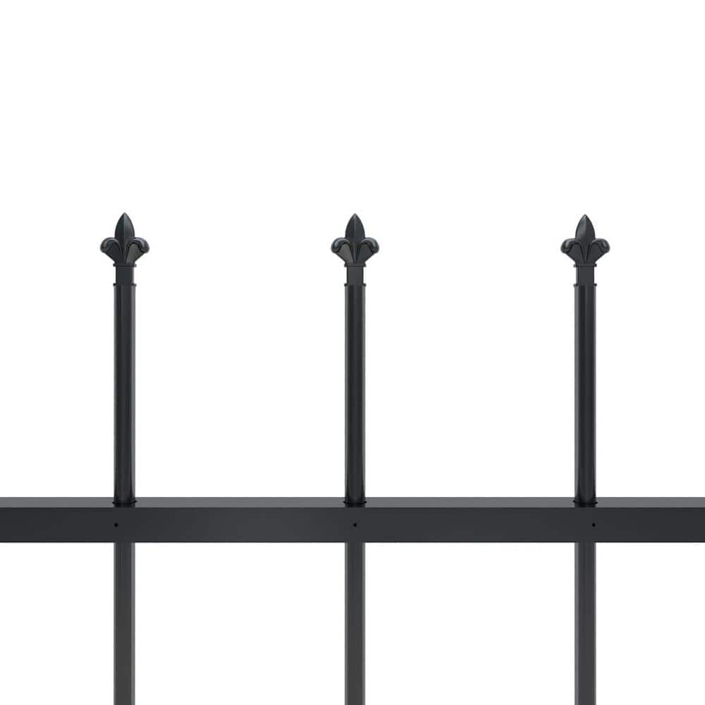 Cisvio Garden Fence with Spear Top Steel 133.9 in. x 23.6 in. Black D0102HE0N7V